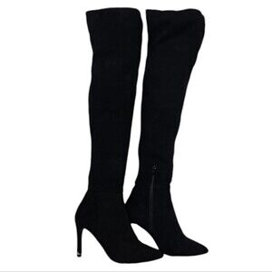 Call It Spring Thigh High Black Boots  Nubuck Rosenman Size 6/36